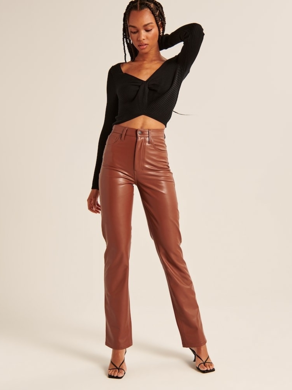 Abercrombie Vegan Leather Straight Pants